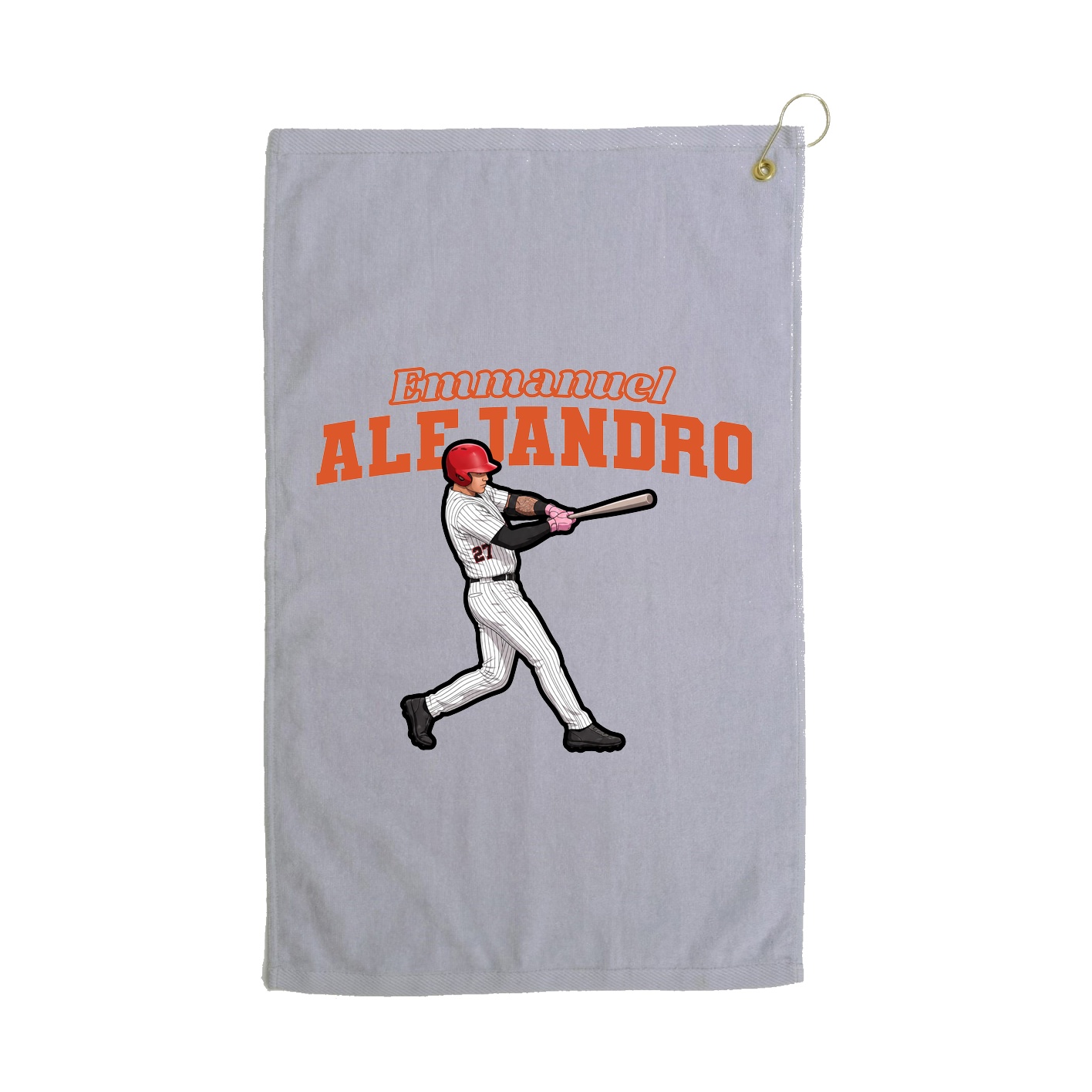 Golf Towel — Name Arch in Grey