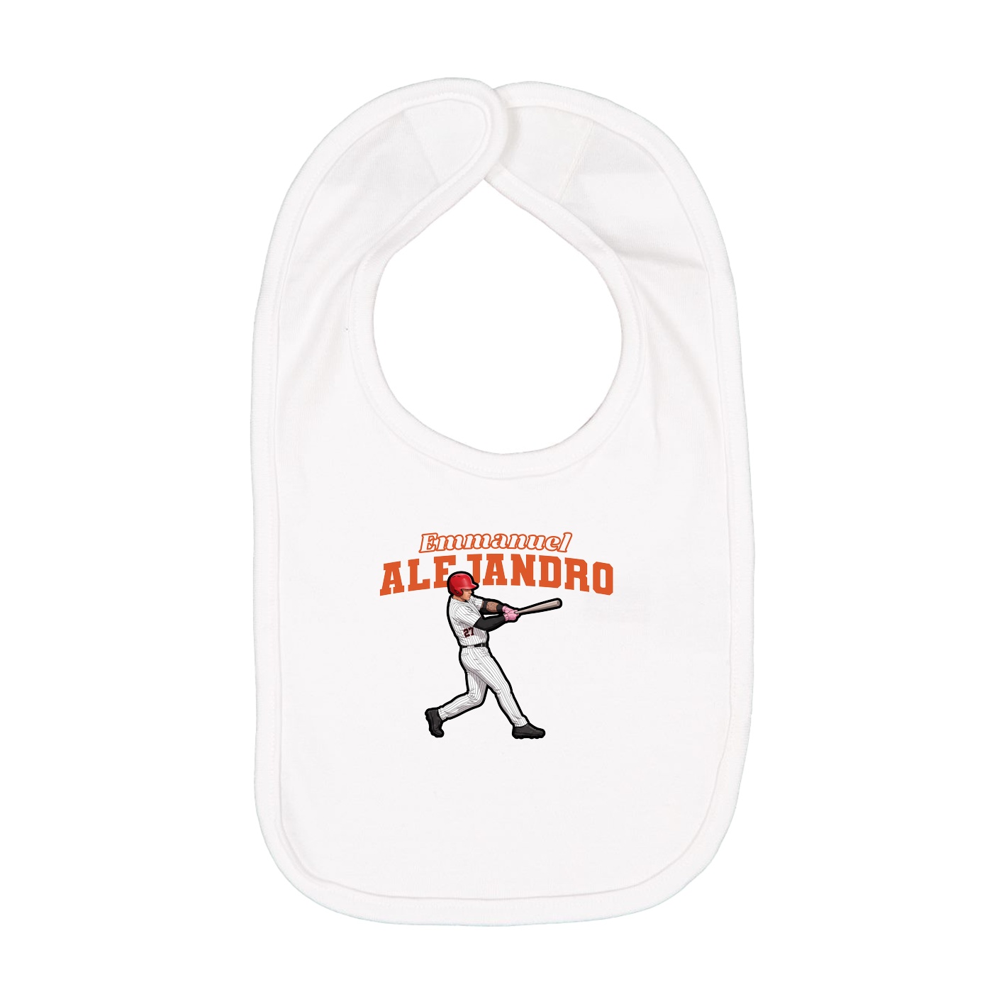Infant Bib — Name Arch in White