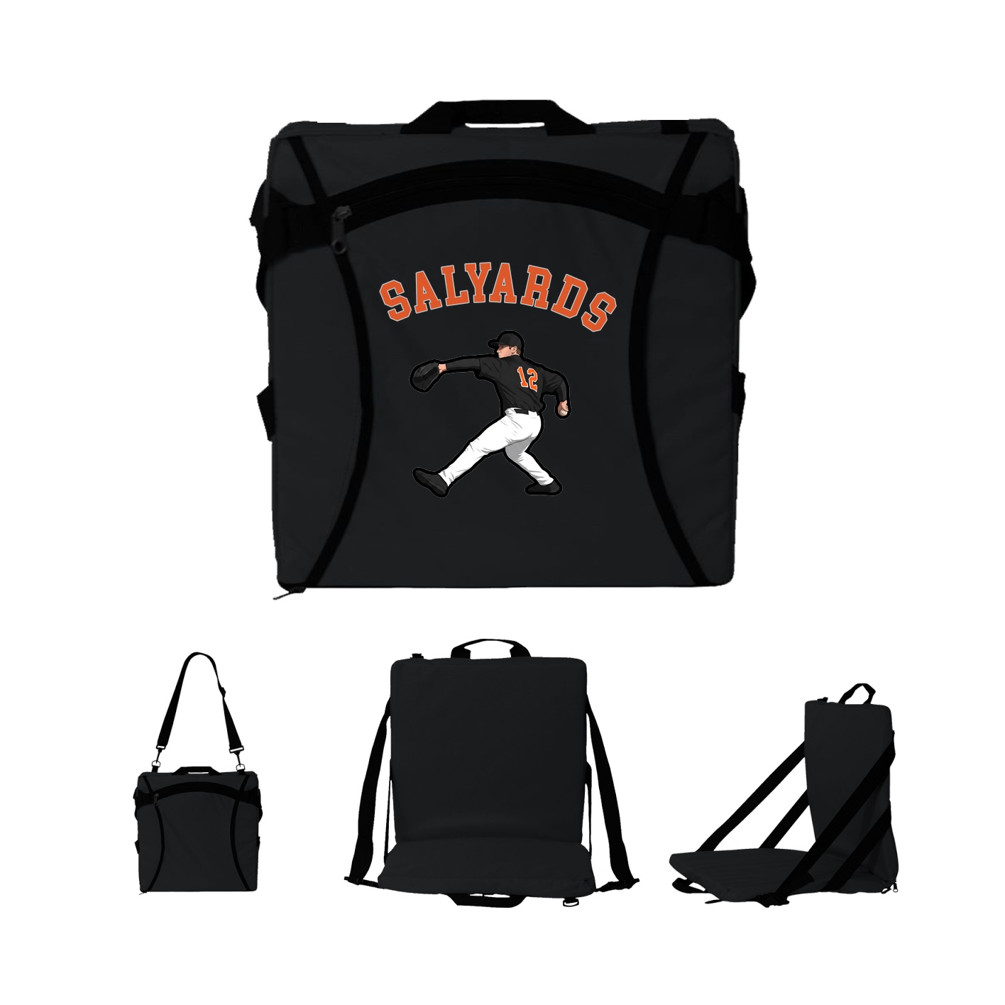 Folding Stadium Seat — Shirsey Arch in Black