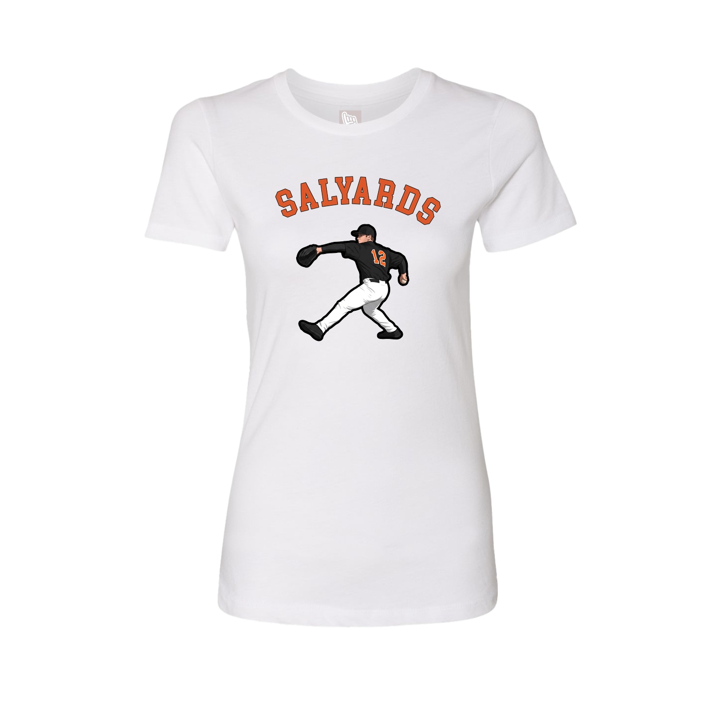 Fitted Women's Tee — Shirsey Arch in White