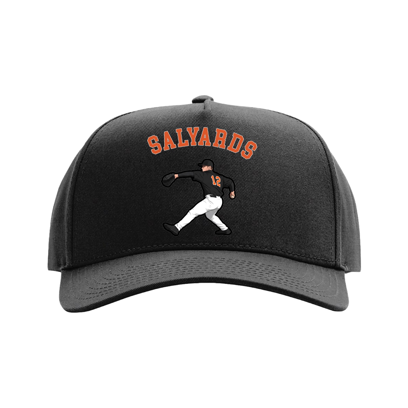 Full Fabric Five-Panel Champ Cap — Shirsey Arch in Black