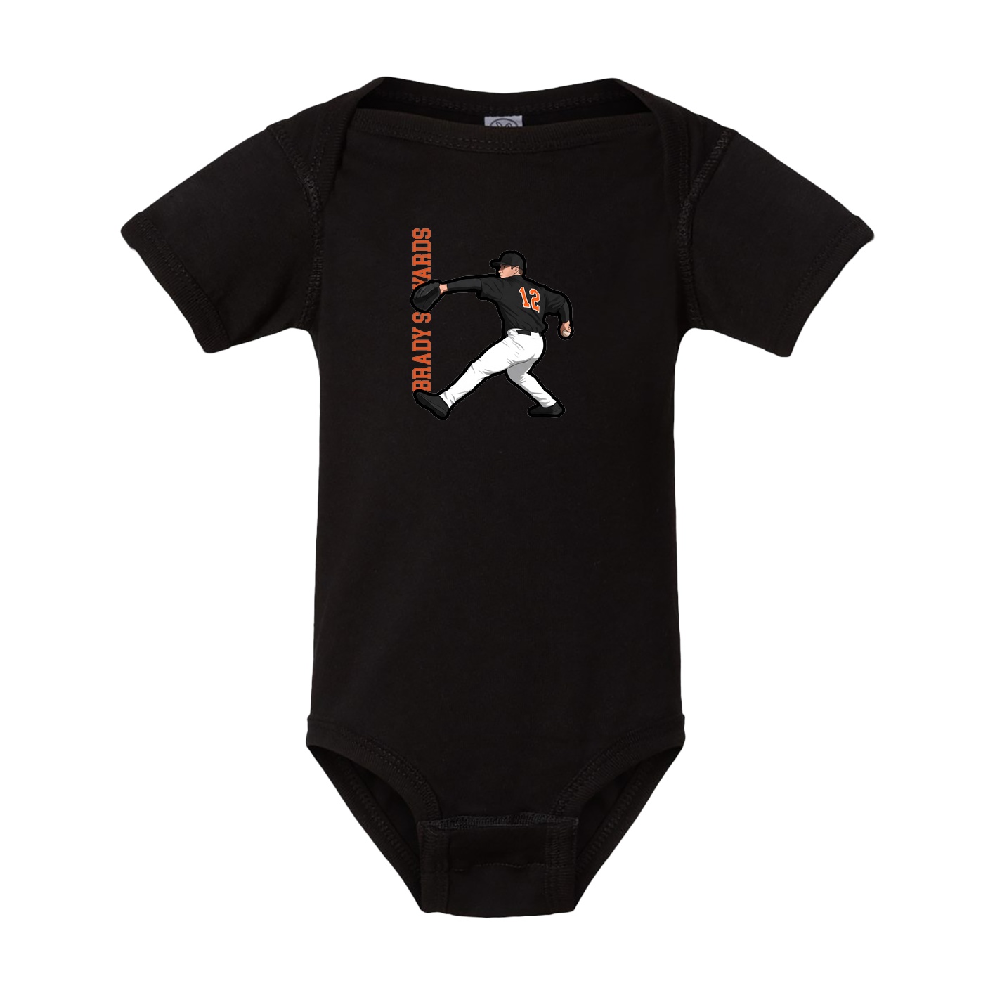 Baby Onesie — Name Vertical in Black