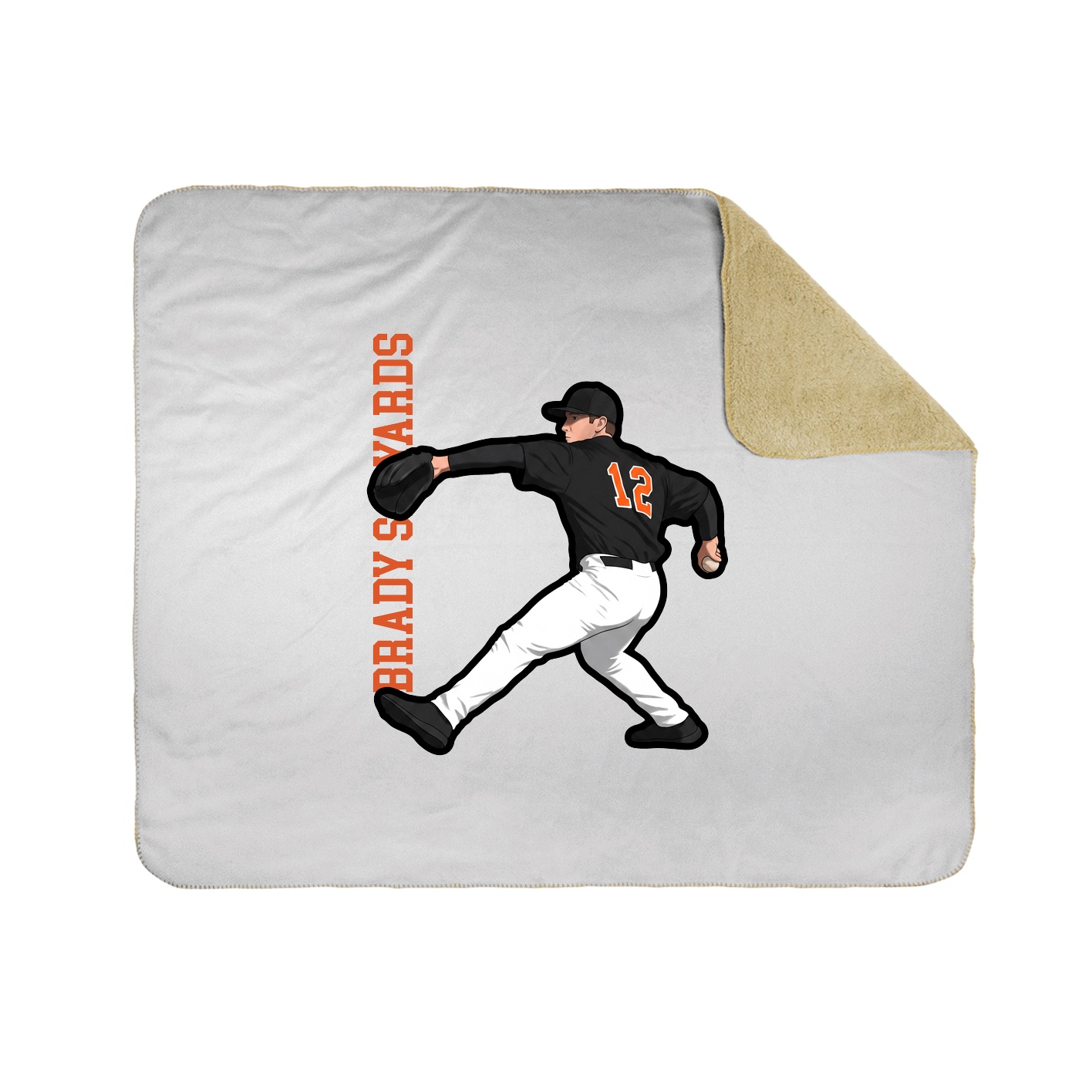 Throw Blanket — Name Vertical in White