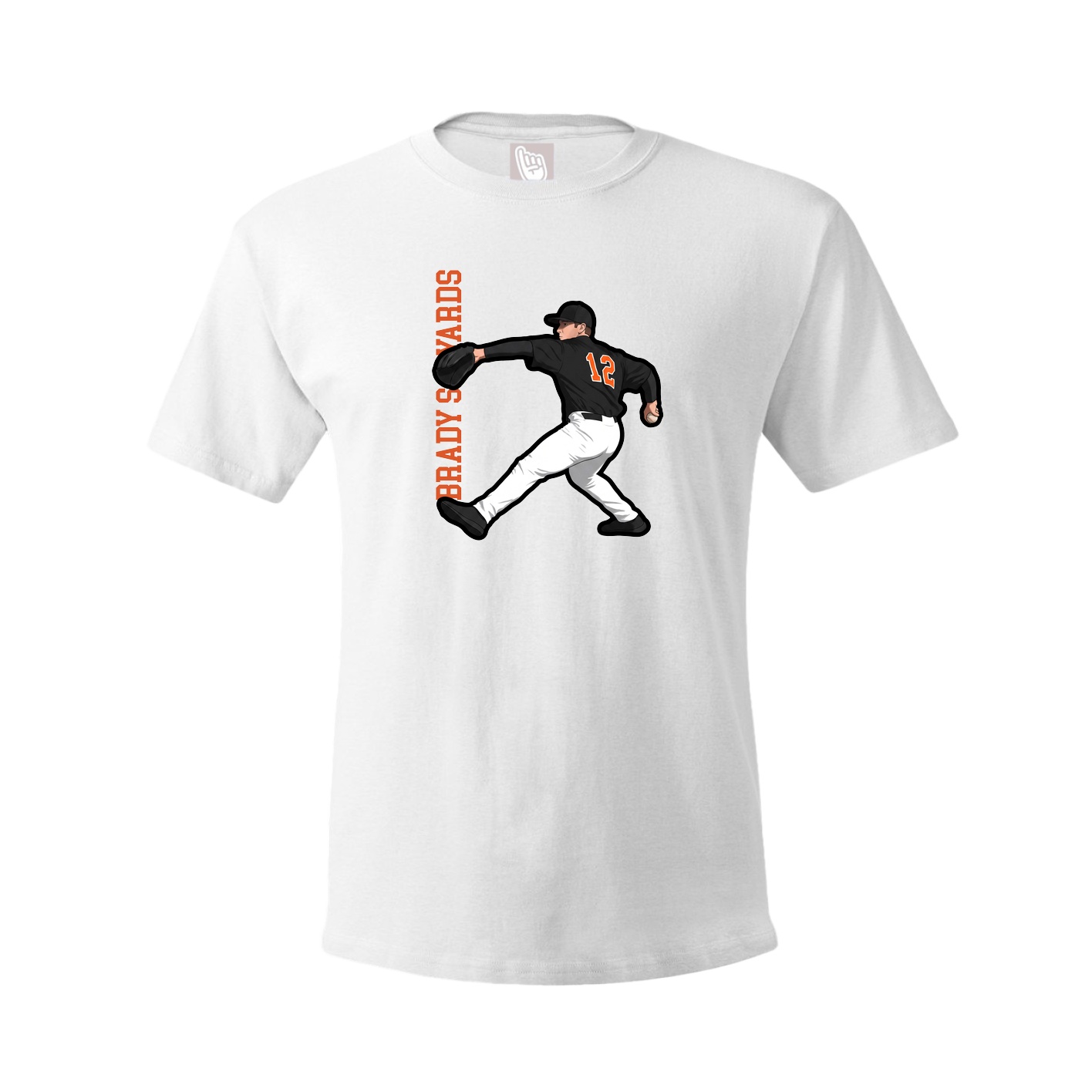 Tee — Name Vertical in White
