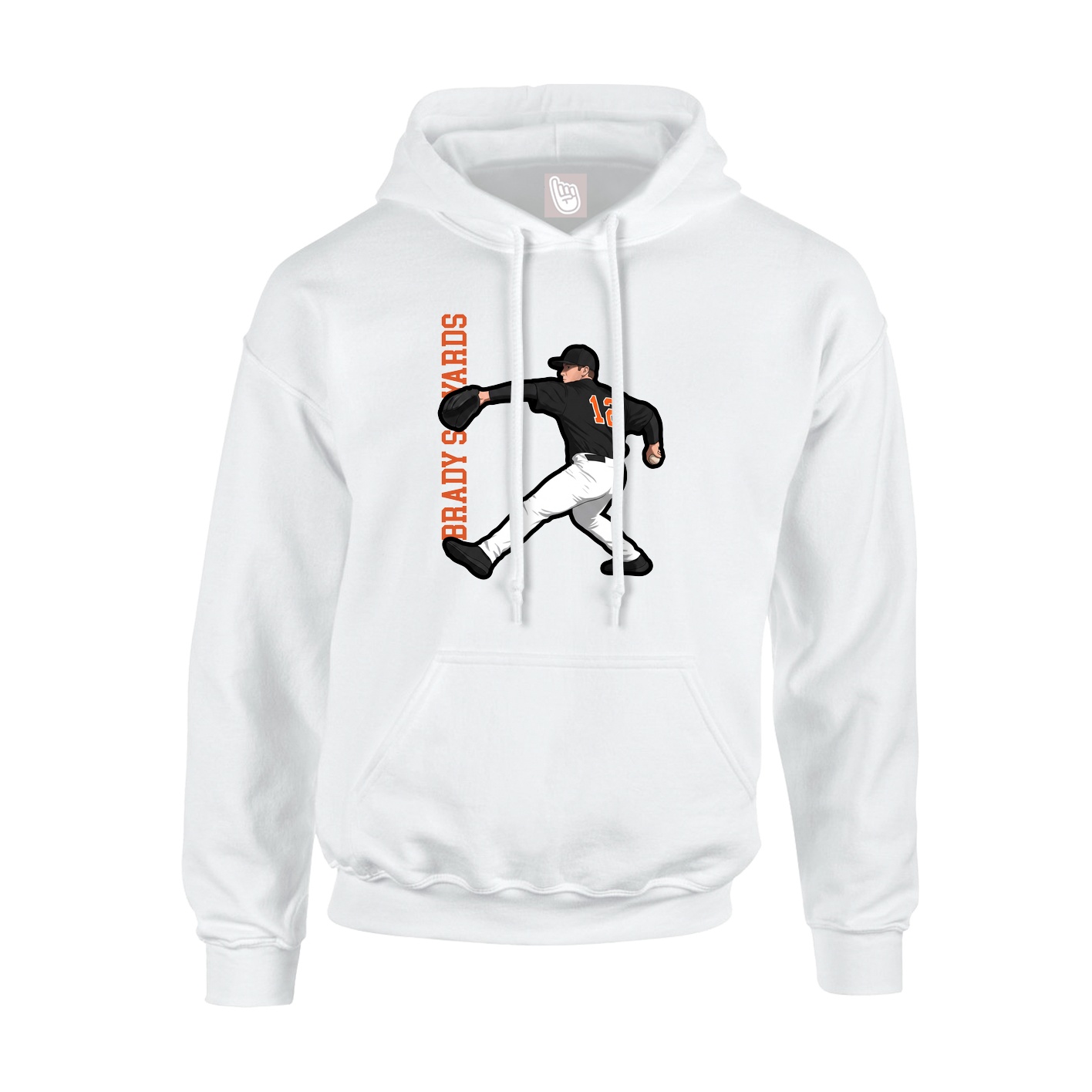 Youth Hoodie — Name Vertical in White