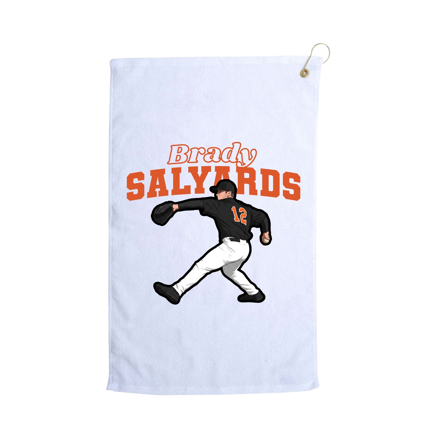 Golf Towel — Name Arch in White