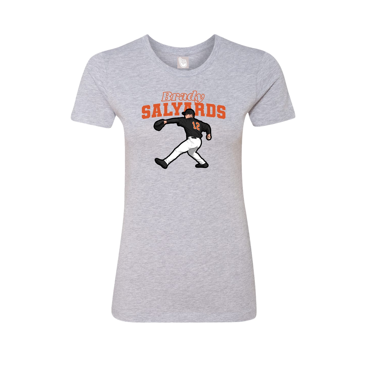 Fitted Women's Tee — Name Arch in Grey