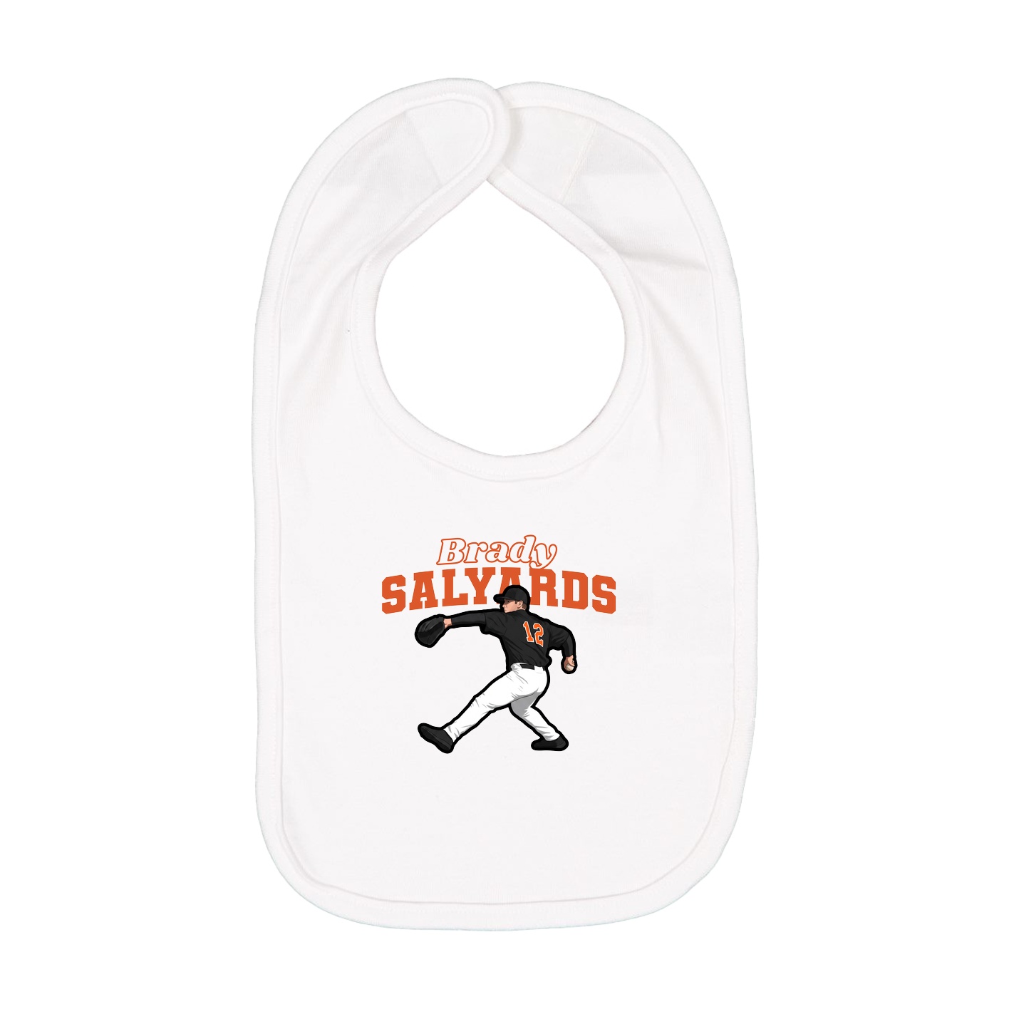 Infant Bib — Name Arch in White