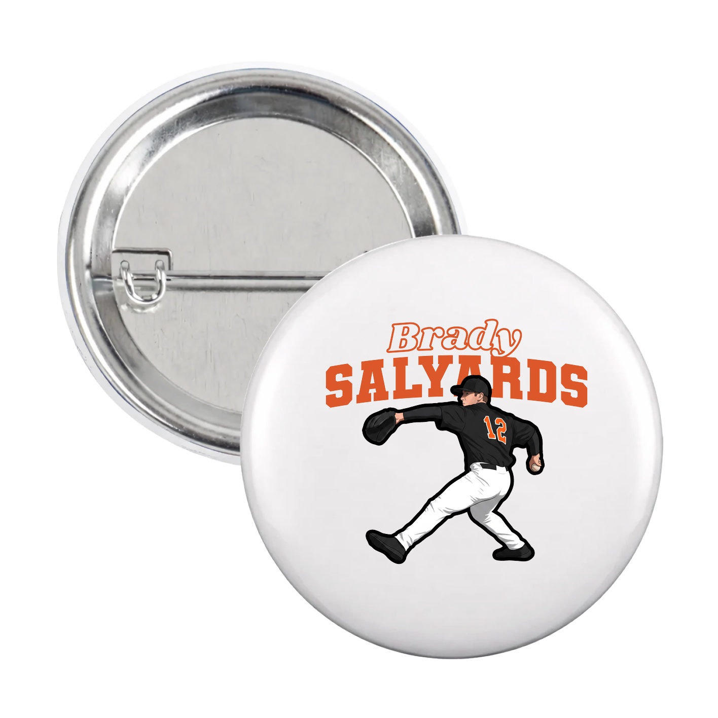 Game Day Button — Name Arch in White