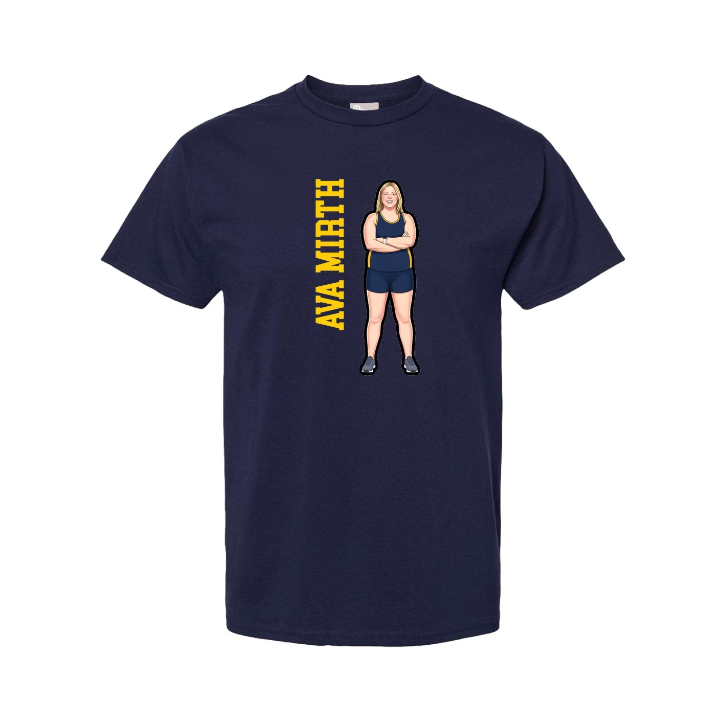 Youth Tee — Name Vertical in Navy