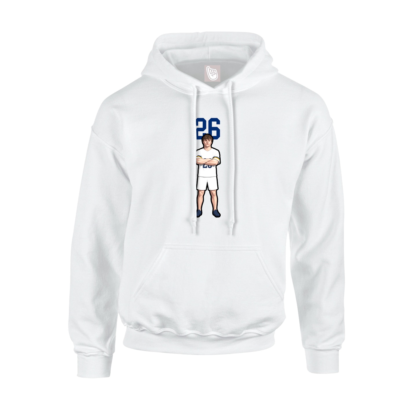 Hoodie — Number Top in White