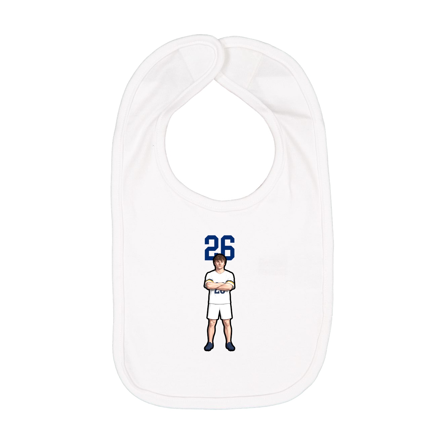 Infant Bib — Number Top in White