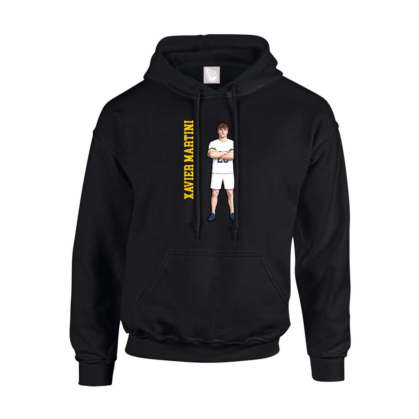 Youth Hoodie — Name Vertical in Black