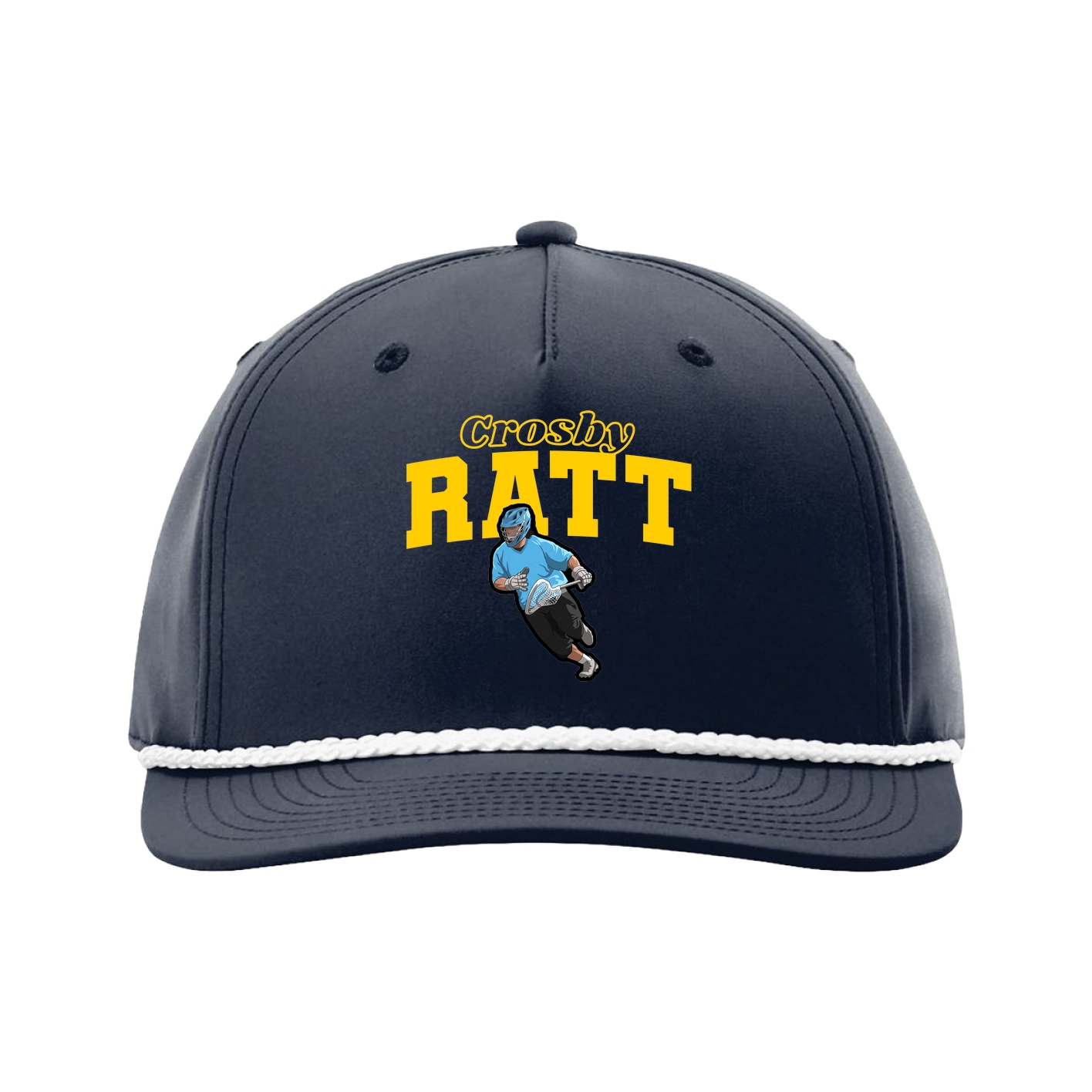 Five-Panel Classic Rope Cap — Name Arch in Navy