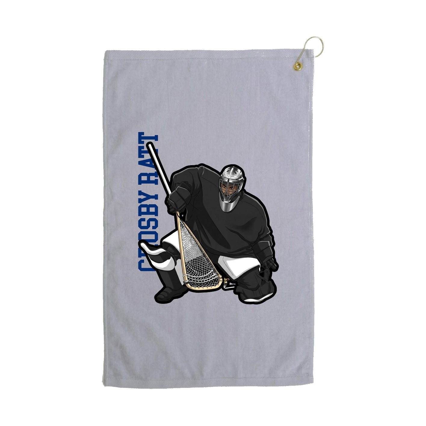 Golf Towel — Name Vertical in Grey