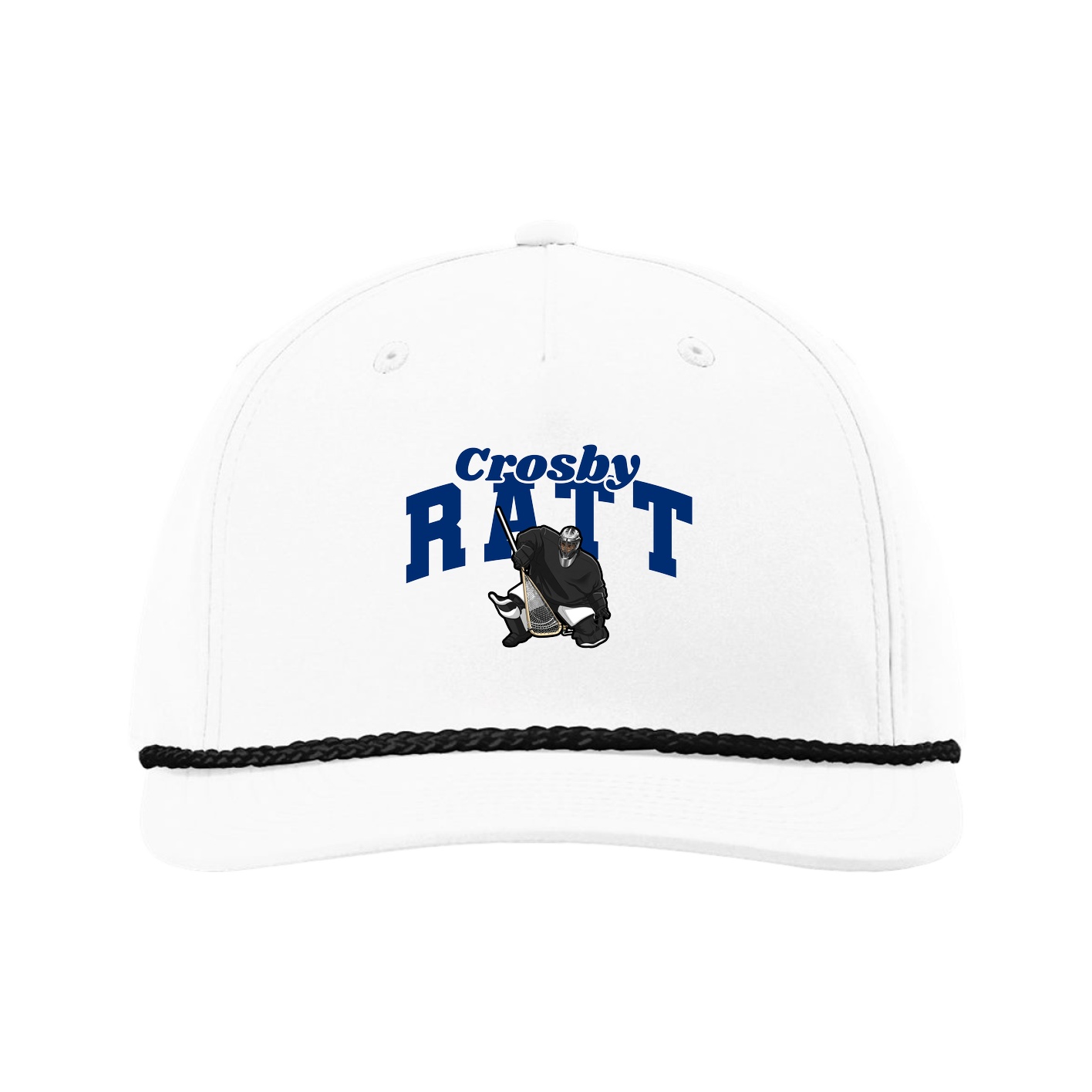 Five-Panel Classic Rope Cap — Signature Arch in White