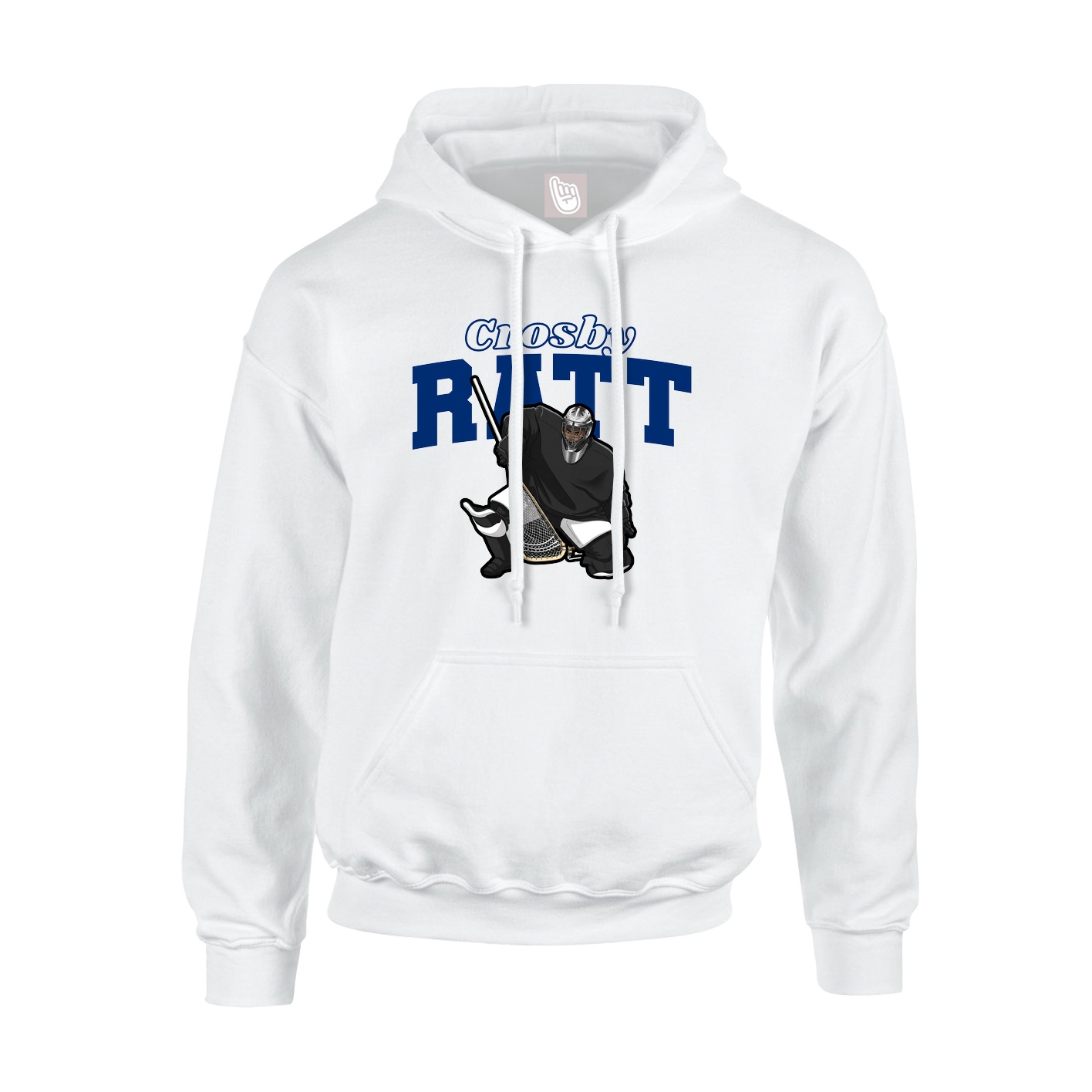 Youth Hoodie — Name Arch in White