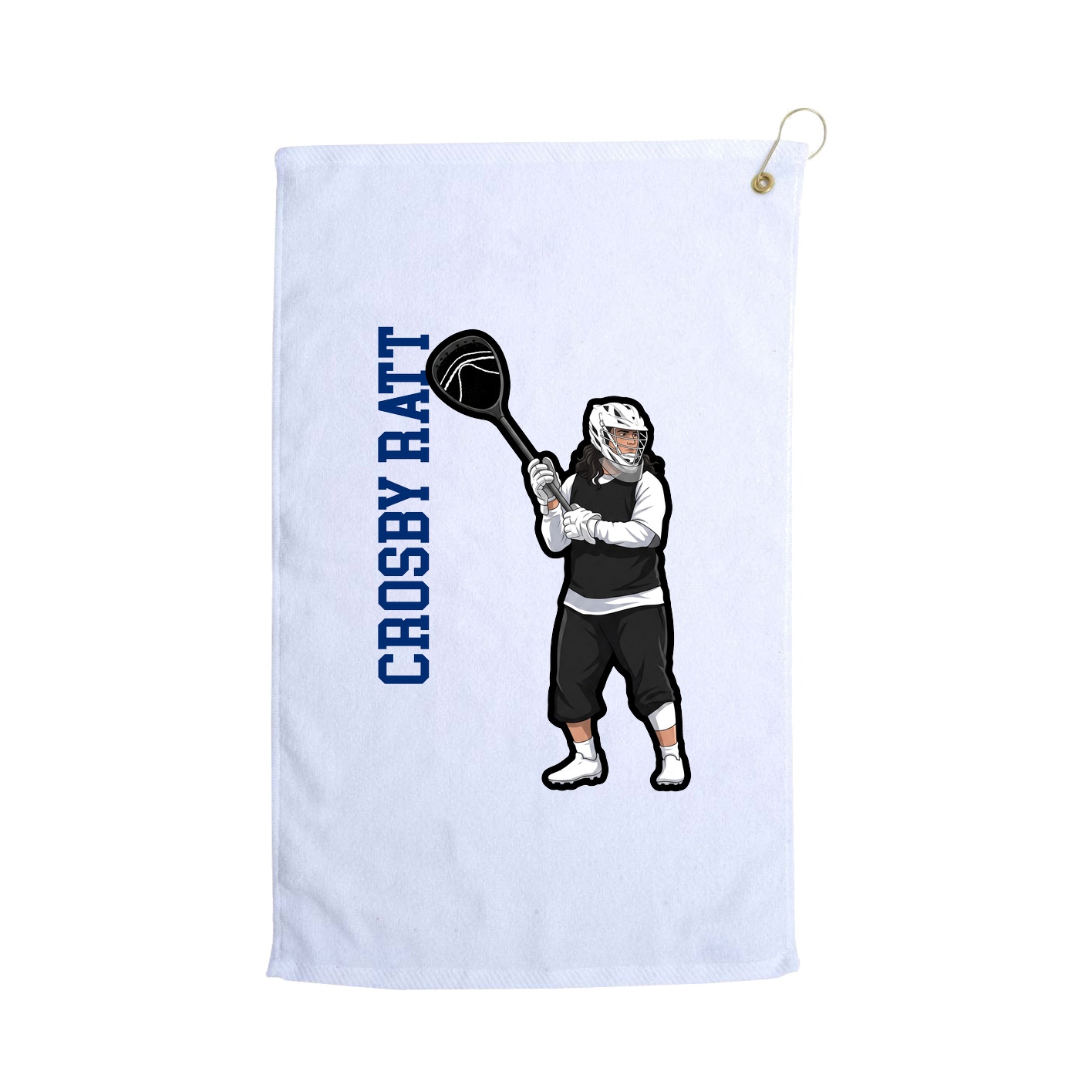 Golf Towel — Name Vertical in White
