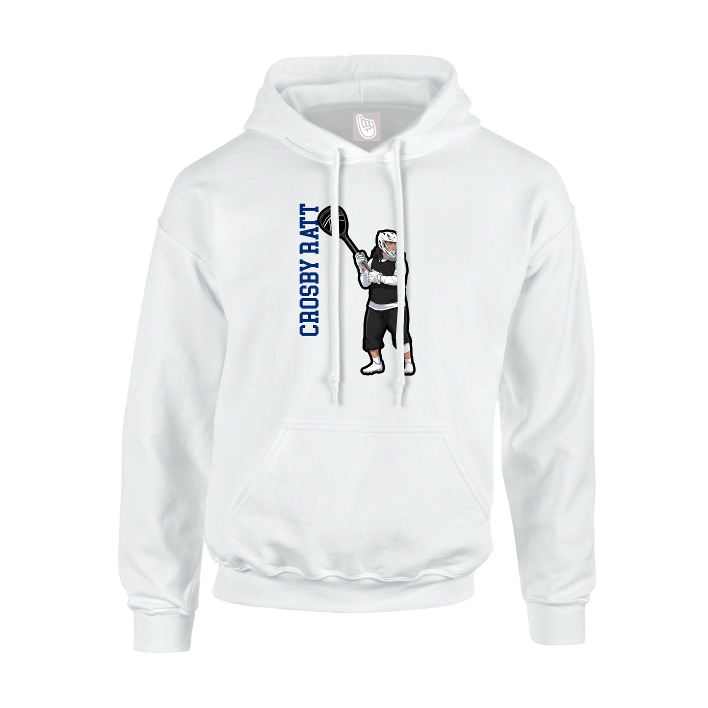 Youth Hoodie — Name Vertical in White