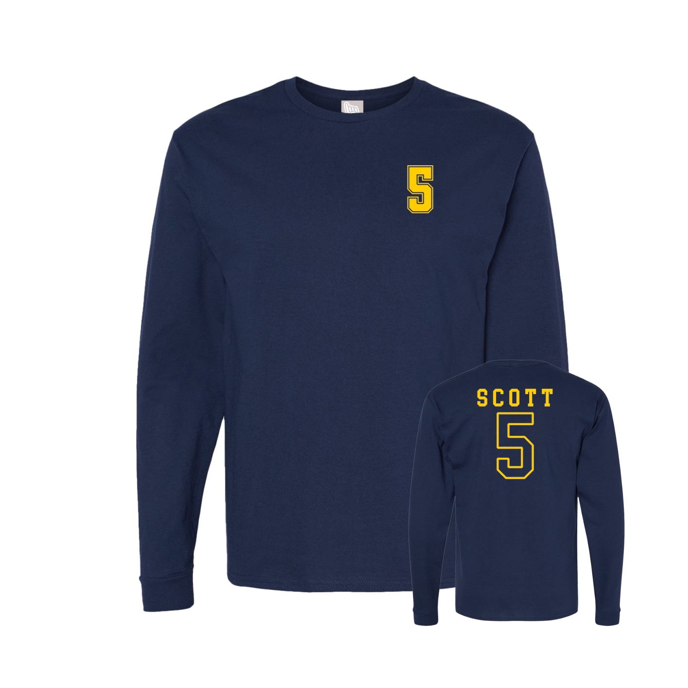 Long Sleeve Tee — Chest Back in Navy