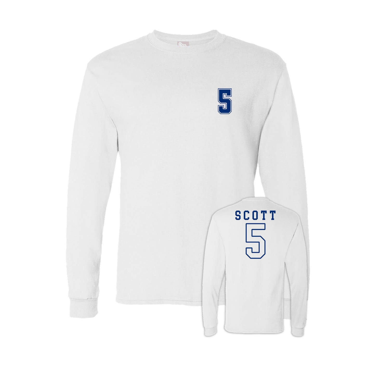 Long Sleeve Tee — Chest Back in White