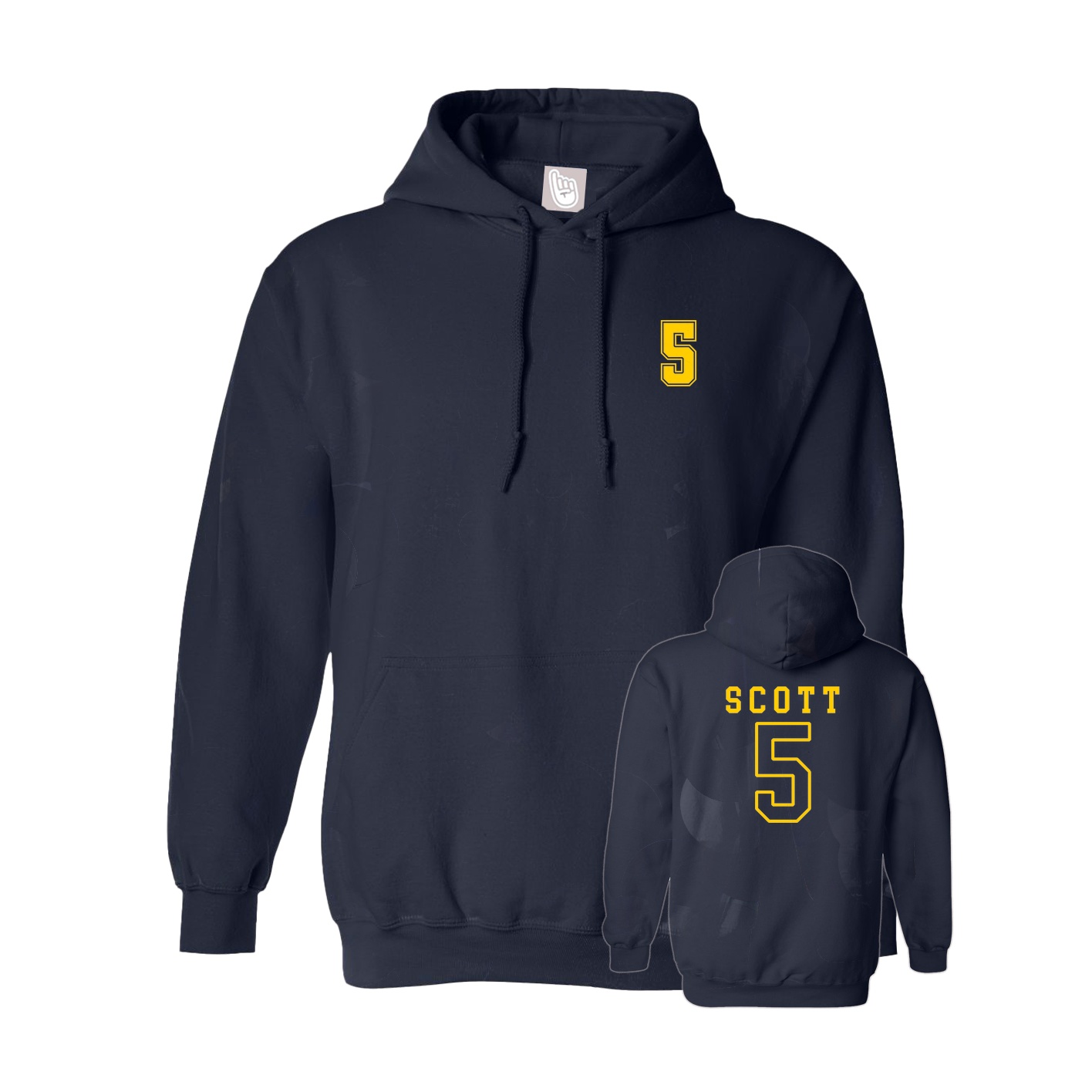 Youth Hoodie — Chest Back in Navy