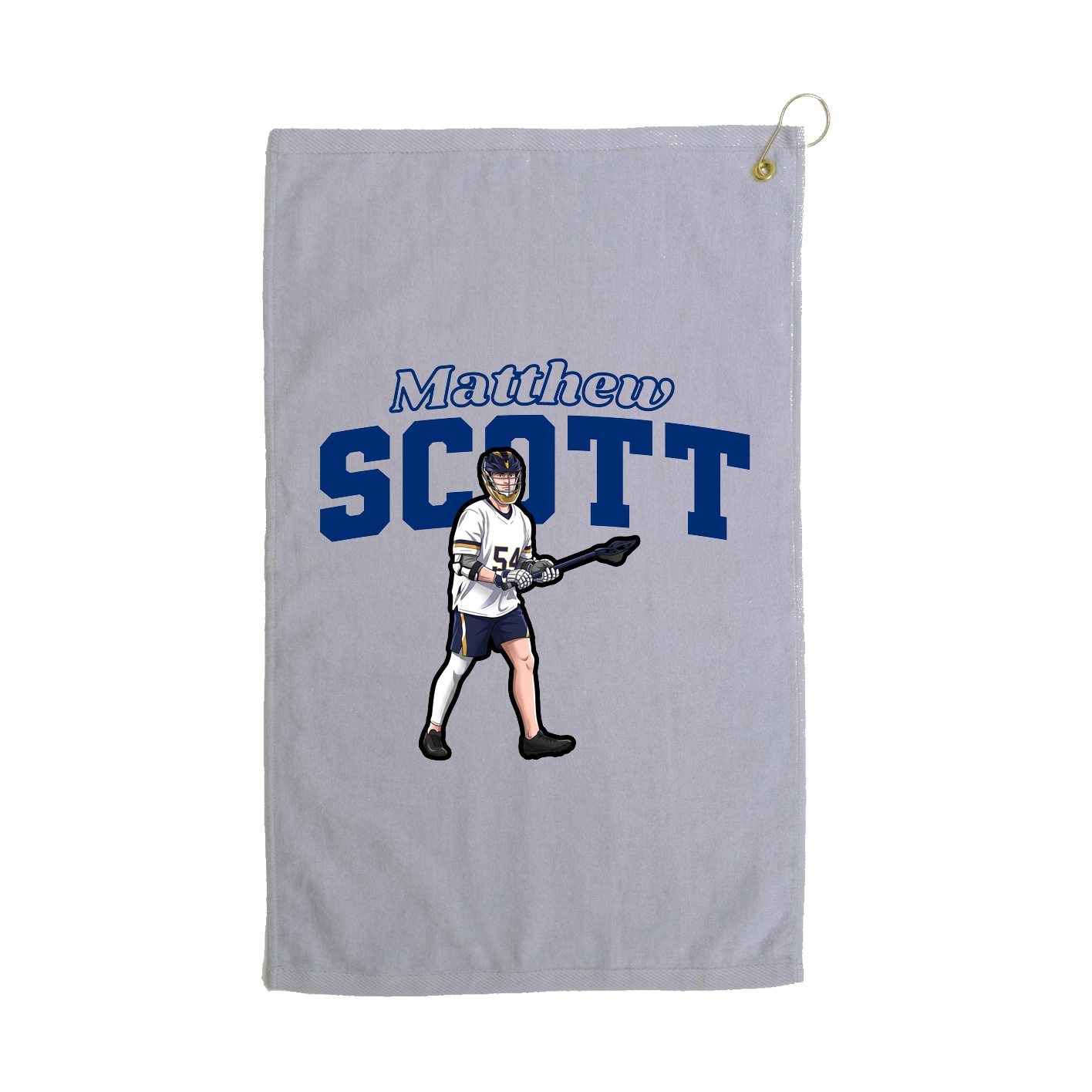 Golf Towel — Name Arch in Grey