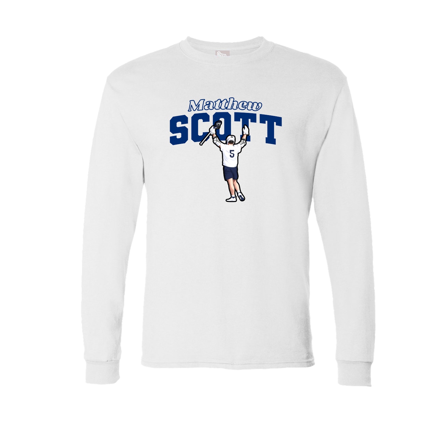 Long Sleeve Tee — Name Arch in White