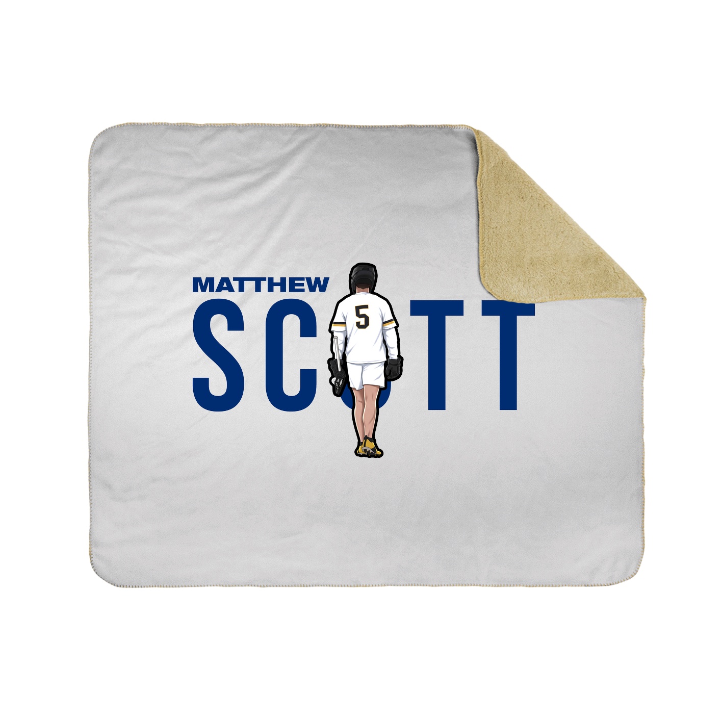Throw Blanket — Player Name in White