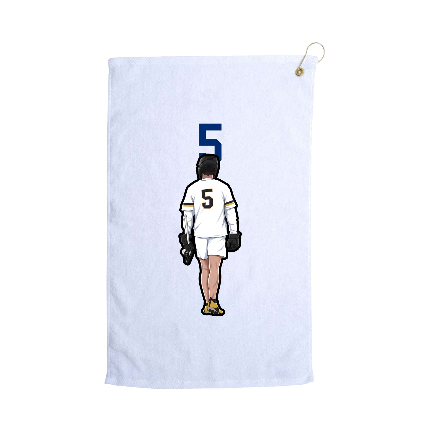 Golf Towel — Number Top in White