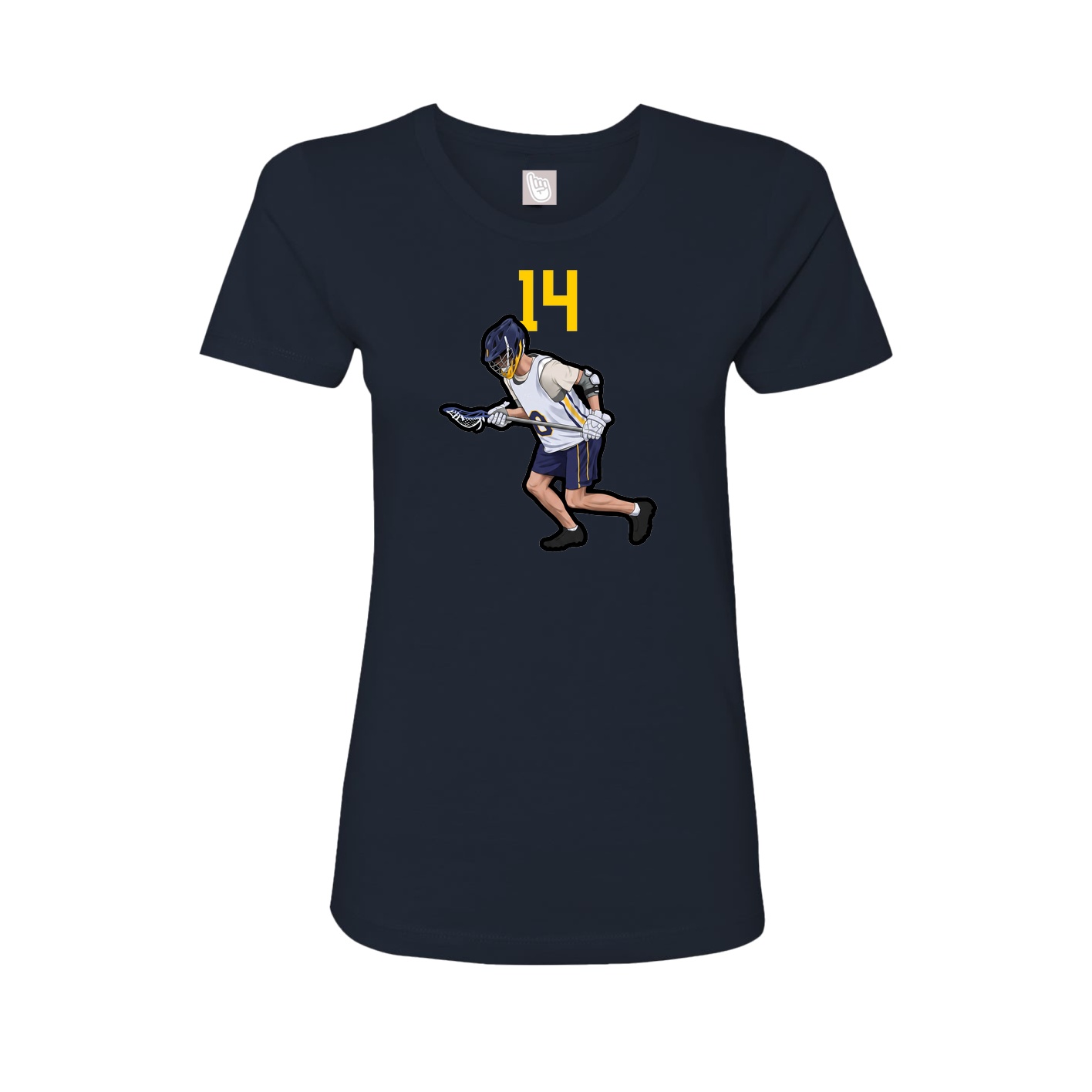 Fitted Women's Tee — Number Top in Navy