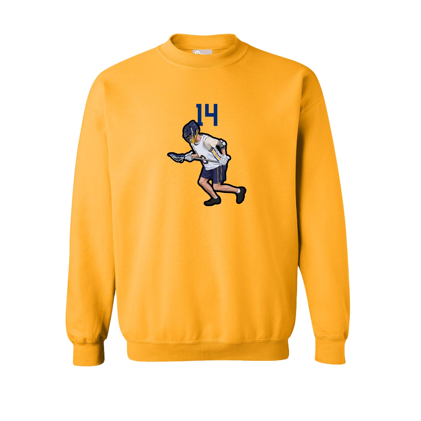 Fleece Crew — Number Top in Gold
