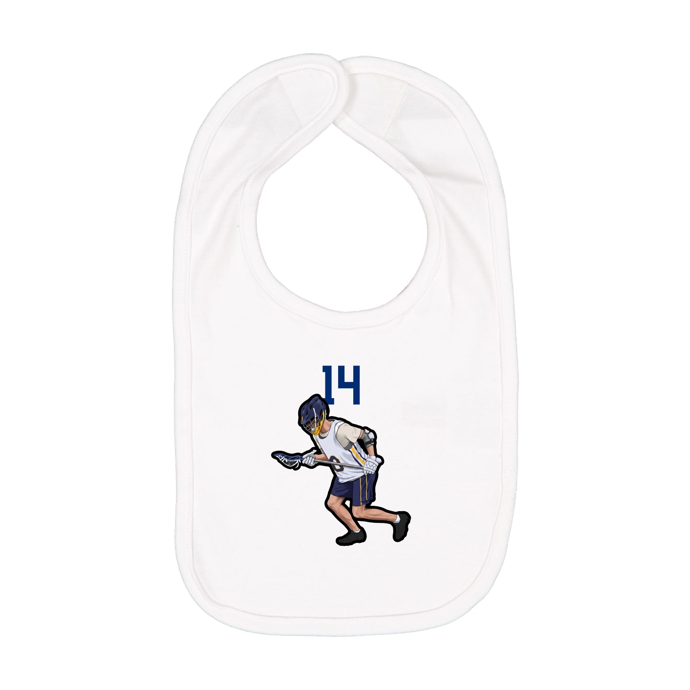 Infant Bib — Number Top in White