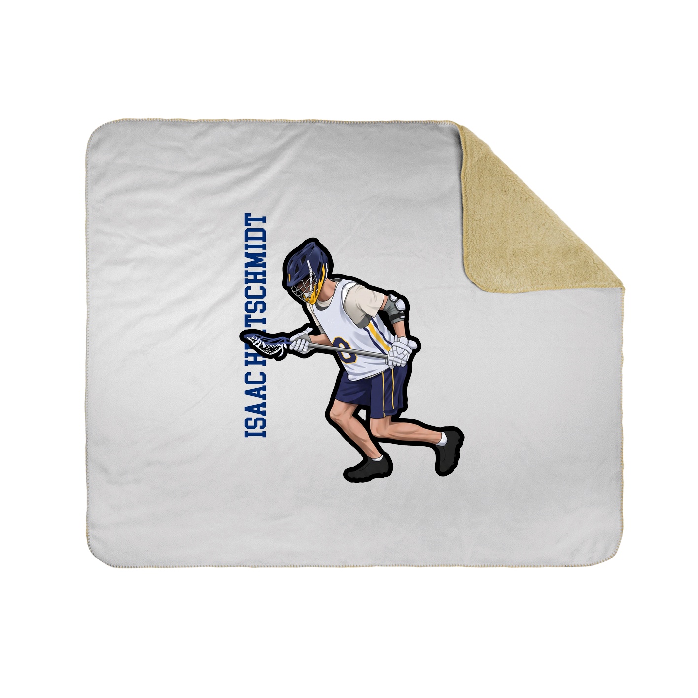 Throw Blanket — Name Vertical in White