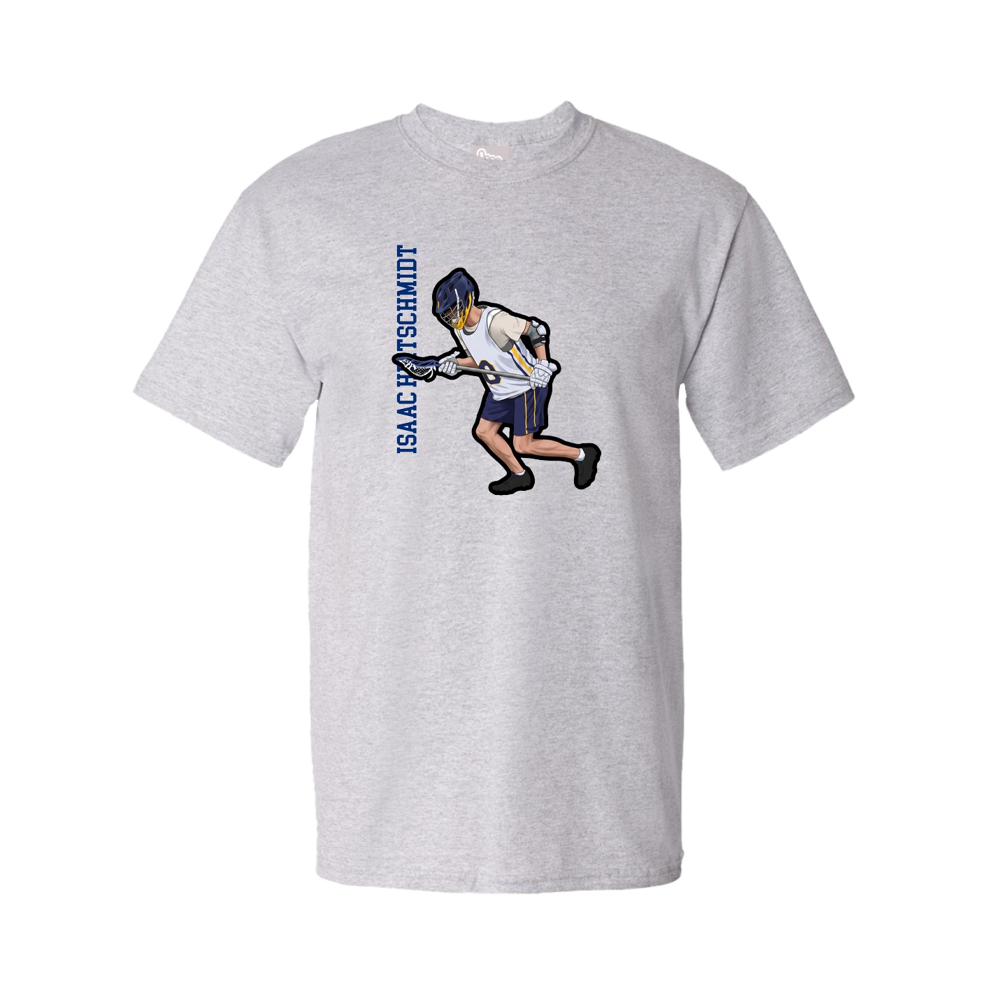 Youth Tee — Name Vertical in Grey