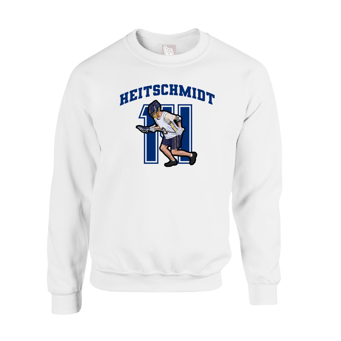 Fleece Crew — Number in White