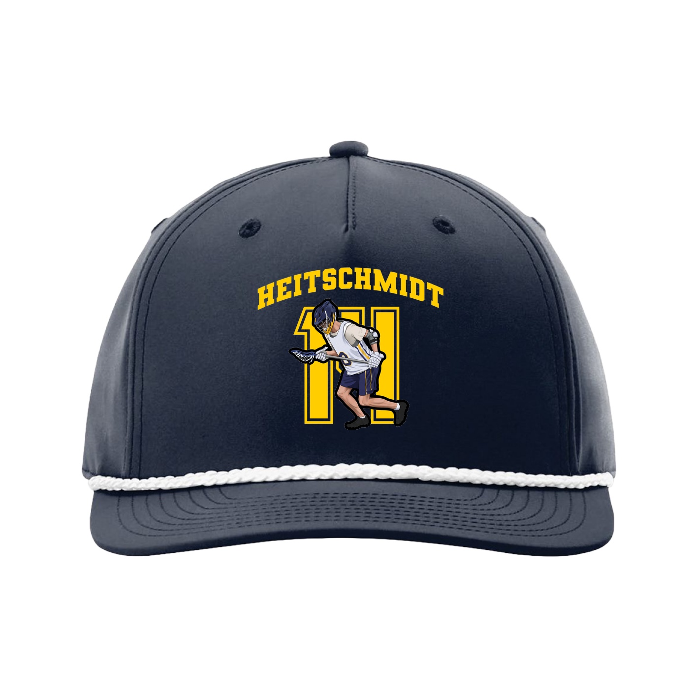 Five-Panel Classic Rope Cap — Number in Navy