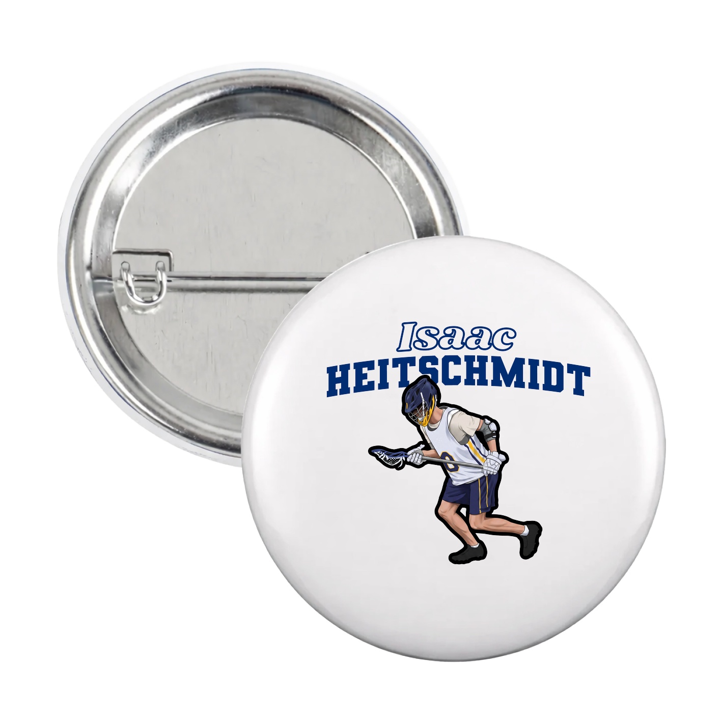 Game Day Button — Name Arch in White
