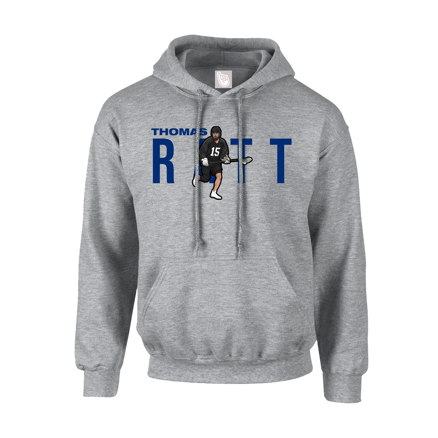 Youth Hoodie — Player Name in Grey