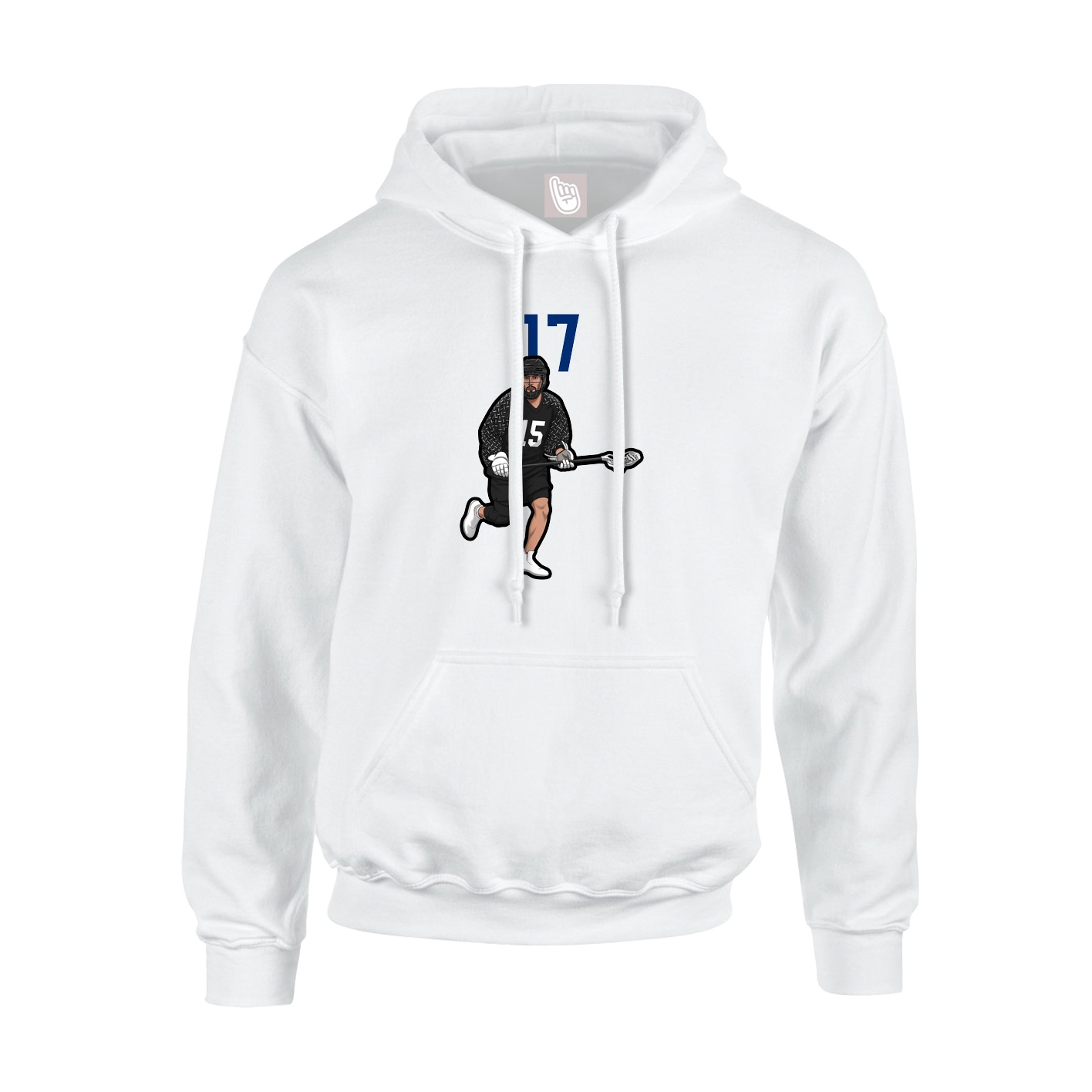Youth Hoodie — Number Top in White