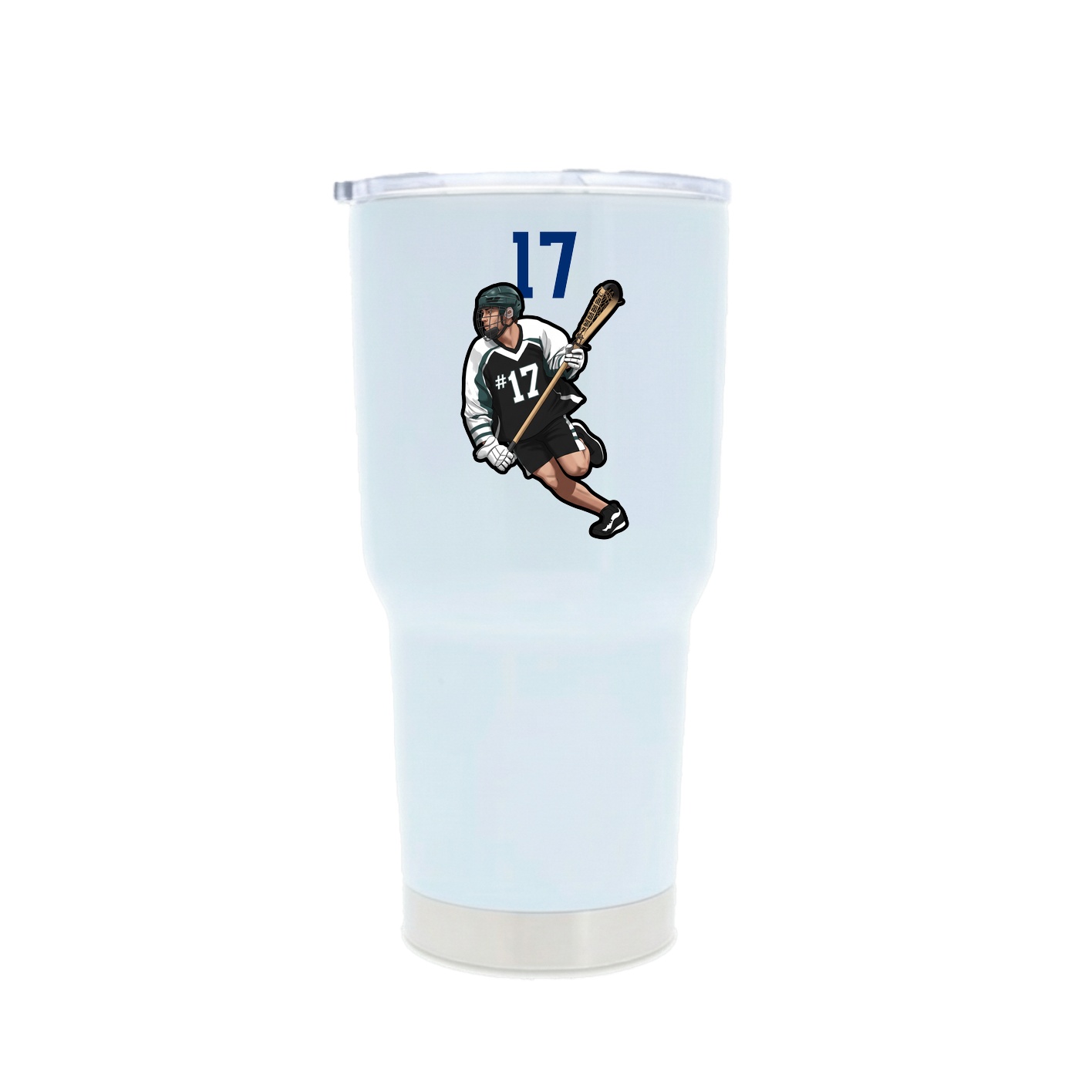 30oz Stainless Steel Tumbler — Number Top in White