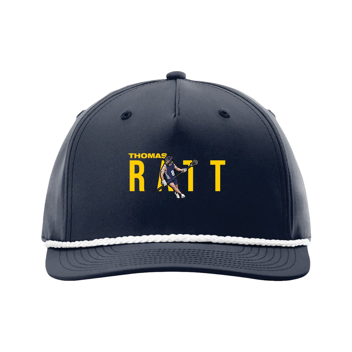 Five-Panel Classic Rope Cap — Player Name in Navy