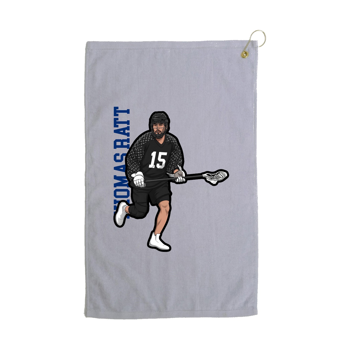Golf Towel — Name Vertical in Grey