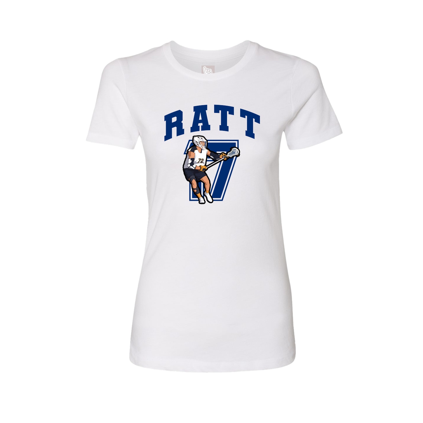 Fitted Women's Tee — Number in White