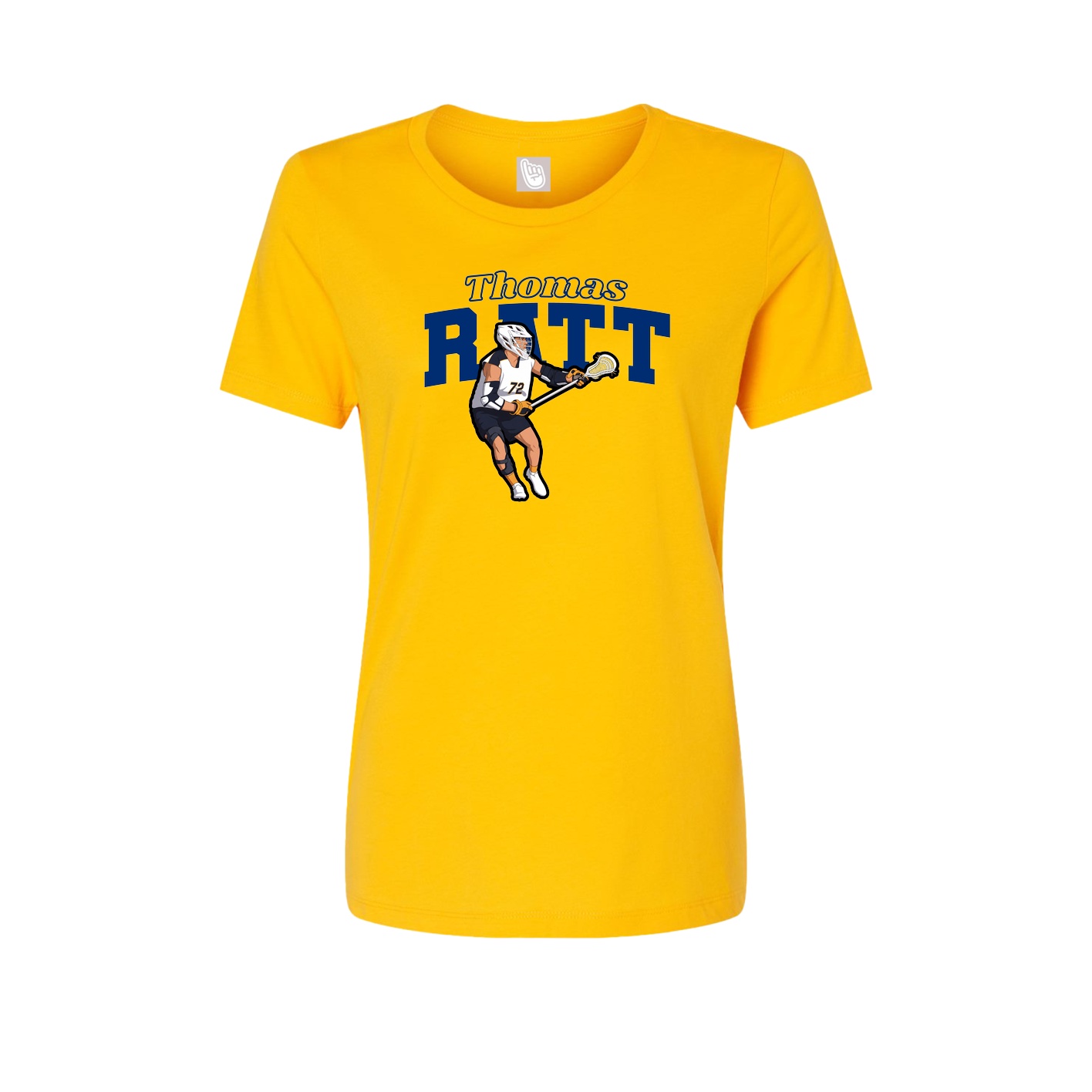 Fitted Women's Tee — Name Arch in Gold