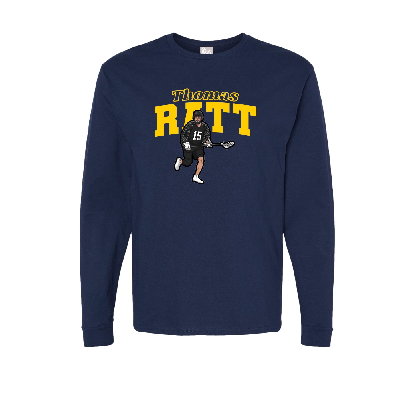 Long Sleeve Tee — Name Arch in Navy