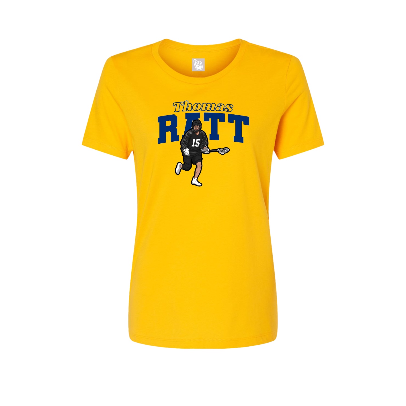 Fitted Women's Tee — Name Arch in Gold