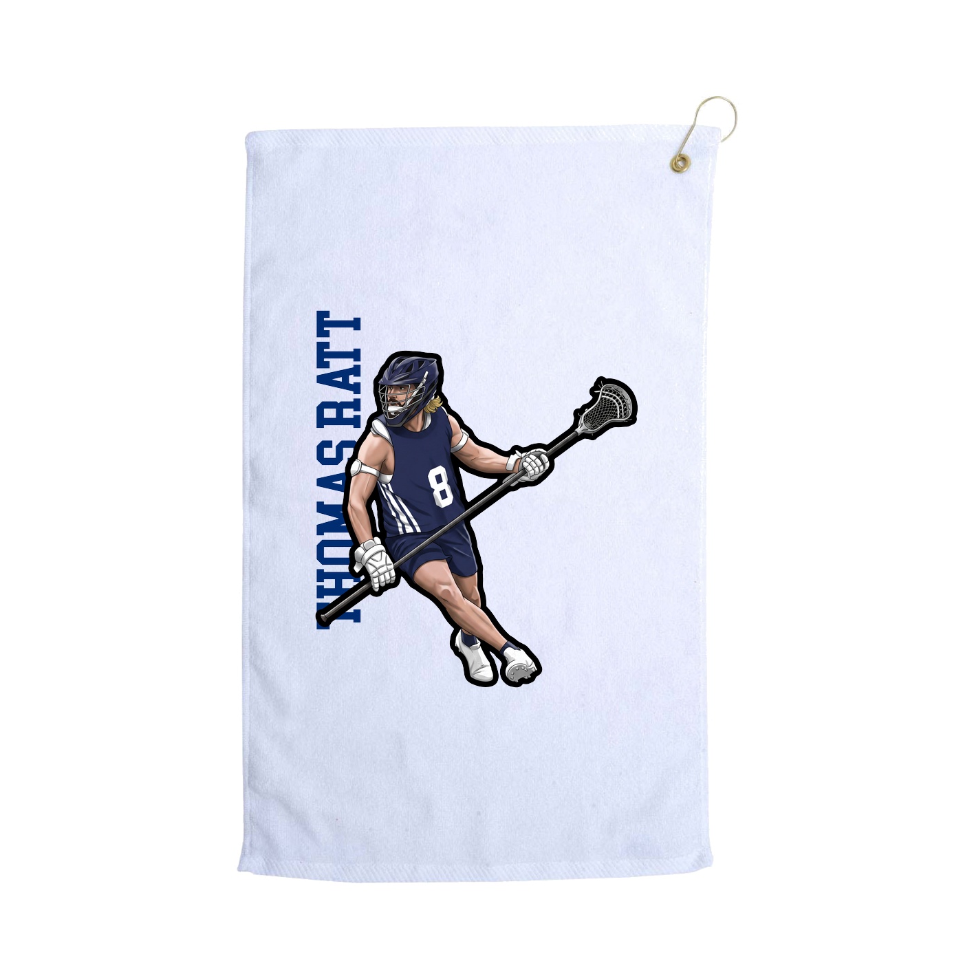 Golf Towel — Name Vertical in White