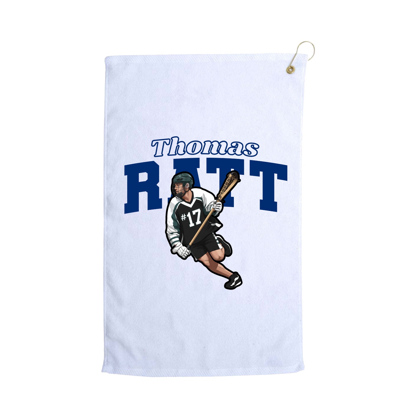 Golf Towel — Name Arch in White