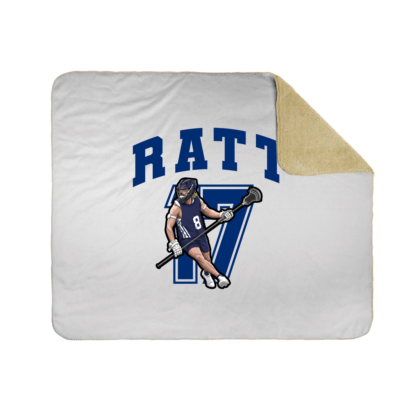 Throw Blanket — Number in White